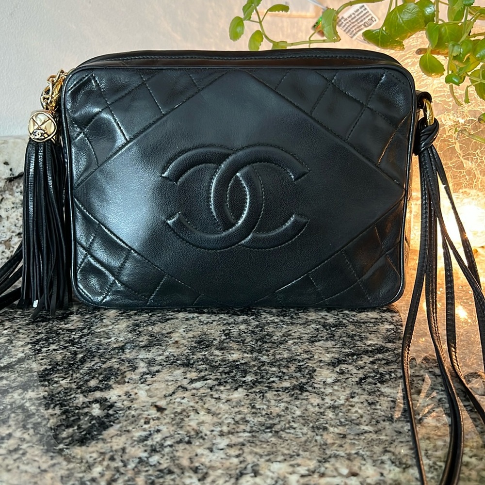 Chanel Quilted Matelasse CC Logo Lambskin Shoulder Bag
